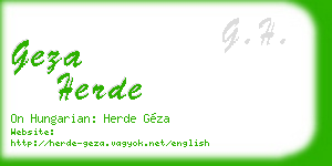 geza herde business card
