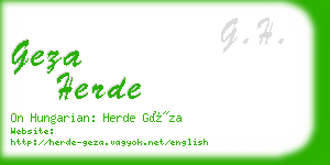 geza herde business card